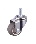 Close-up of 5 Pack 1.5 Inch TPE Stem Casters For Furniture, Universal Wheel Set Chrome-Plated Whisper Quiet And Wear-Resistant