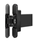 No Drama Invisible Hinge With Automatic Closing And Hydraulic Buffer For Secret Doors featuring black zinc alloy design.