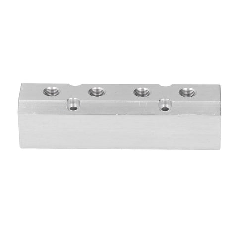 Aluminum Pneumatic Manifold Block 40x40mm With G1/2 Inlet And G1/4 Outlets For High Flow Pneumatic Systems Ideal For Automation Factory Use And Repairs Durable Leak Proof 0 To 0.9 MPa Working Pressure