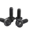 Kickass Heavy Duty Flanged Head Torx Bolts M5 M6 Hexagon Grade 12.9 Black Zinc Fastener Kit on a white background.