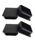 4 Pack 2x2 Inch End Caps For Square Tubing Black Plastic Plugs Waterproof Durable Wear Resistant Square Tube Post End Caps Fit 1.75 To 1.92 Inch Inner Diameter shown stacked in pairs
