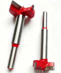 Heavy Duty Forstner Drill Bits Set Features Multi Sizes Carbide wood boring tool image showing two red and silver bits.