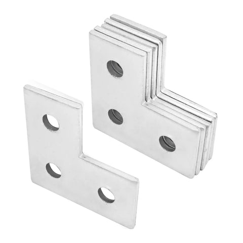 Six Pack L Shaped Connector Brackets Flat Plate Fitting for Half Inch Bolts Fits One And Five Eighths Inch Strut Channel Heavy Duty