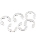 Boss Grade 304 Stainless Steel Shaft Bearing Retaining Ring Washer E Type Circlip Set In Assorted Sizes M1.2 Through M15 For Tough Machinery Projects 50 Pieces