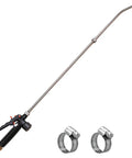 36 Inch Sprayer Wand Replacement With Adjustable Universal Fit No Bend Design Three Eighths Brass Barb Stainless Steel Construction Includes Shutoff Valve And Two Hose Clamps For Easy Comfortable Weed Spraying