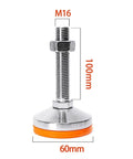 Bulletproof M12 And M16 Carbon Steel Leveling Screw Legs Featuring Quick Release Non Slip Foot Pads For Heavy Duty Equipment Racks And Bumpy Job Sites Delivers Rock Solid Positioning Every Time, showing M16 screw with 100mm height.