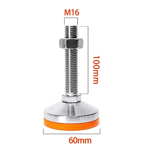 Bulletproof M12 And M16 Carbon Steel Leveling Screw Legs Featuring Quick Release Non Slip Foot Pads For Heavy Duty Equipment Racks And Bumpy Job Sites Delivers Rock Solid Positioning Every Time, showing M16 screw with 100mm height.