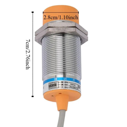 Inductive Proximity Sensor 20mm Sensing Distance NPN Normally Open DC 6-36V Metal Detection Switch with M30 housing dimensions shown