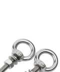 Go To Lifting Eye Bolt Kit In Stainless Steel 304 With M6 M8 M10 M12 M14 M16 Rings Includes Lock Nut Lock Washer And Flat Washer Heavy Duty Metal Screws 70 To 200mm Length For DIY Projects And Pro Jobs, 304 stainless steel eye bolts