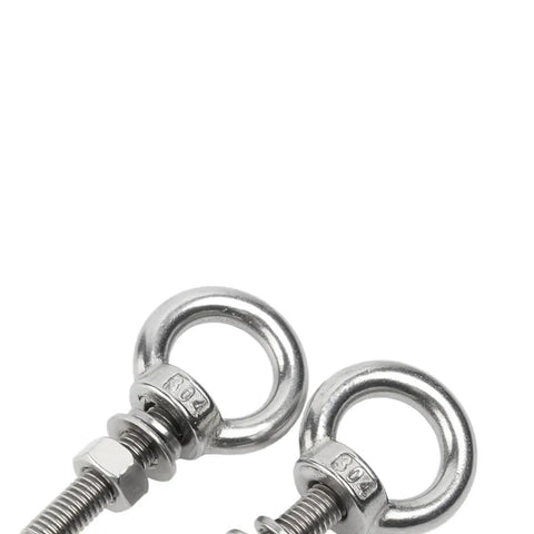 Go To Lifting Eye Bolt Kit In Stainless Steel 304 With M6 M8 M10 M12 M14 M16 Rings Includes Lock Nut Lock Washer And Flat Washer Heavy Duty Metal Screws 70 To 200mm Length For DIY Projects And Pro Jobs, 304 stainless steel eye bolts