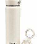 26 Oz MagSafe Water Bottle With Snap On Phone Cradle Double Wall Steel Keeps Your Hydration Icy All Day Long showing ivory color and detachable cap.