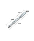 Heavy Duty 32Pcs Double Ended Hanger Bolts M8x50mm Self-Tapping Zinc Plated Carbon Steel For Furniture Hidden Wood Joint Screws.