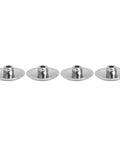 Four Heavy Duty Beveled Double Sided Shower Door Hinge mounts crafted from corrosion free 304 stainless steel.