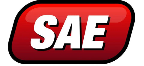Sale badge graphic; red rounded rectangle with bold white SALE letters.