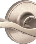 Seville Keyed Entry Lever in Satin Nickel Finish Easy Install Field Reversible Exterior Key Access with Inside Turn Button Lock