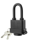 Rugged Waterproof Padlocks for Outdoor Use, Keyed Alike, Heavy Duty Laminated Steel Lock With 1-9/16 Inch Wide Bodies and Long Shackle, Weatherproof and Weather Resistant, Pack of 24.