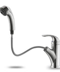 Brushed Nickel Kitchen Faucet With Pull Out Sprayer Single Handle 1 Hole Solid Brass Heavy Duty Commercial RV Faucet With 2 Modes