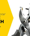 Beefy Revolving Punch Pliers Set With Six Hole Sizes for Leather Rubber and Plastic Heavy Duty Belt Hole Puncher for Hobbies and Crafts