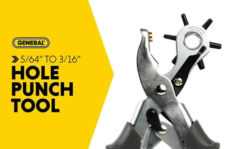 Beefy Revolving Punch Pliers Set With Six Hole Sizes for Leather Rubber and Plastic Heavy Duty Belt Hole Puncher for Hobbies and Crafts