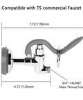 Heavy Hitter Commercial Pre Rinse Sprayer Valve Replacement Kit dimensions 7.72in, lead-free brass with grey handle for TS commercial faucet.