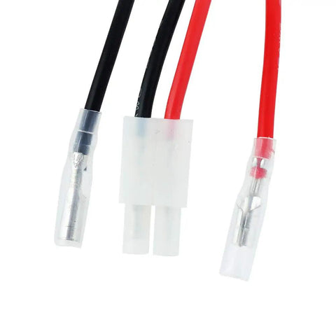 Wiring connectors for 60A Brushed ESC For 1/10 RC Cars And Tanks, 6V 2A BEC, including black and red cables and plug