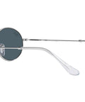 Unisex Oval Sunglasses With Dope Silver And Blue Frame Non Polarized Full Rim 51mm Lens Width Lightweight side view