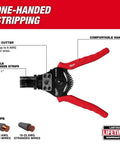 Automatic Wire Stripper Cutter For Quick One-Handed Insulation Removal Up To 1 Inch, center-mounted leverage shown with features.