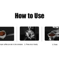 Gotta Have This Straight Fire Pro Grade Stainless Steel Coffee Tamper With Accurate Dial Gauge For Smooth Espresso Pulls process images showing how to use.