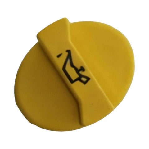 Workhorse Grade Engine Oil Filler Cap 29557GT 29557 Bulletproof Direct Swap For Deutz Diesel Engines And Genie Boom Lifts No Sweat Install Rig Ready Spare Part, yellow cap with oil symbol