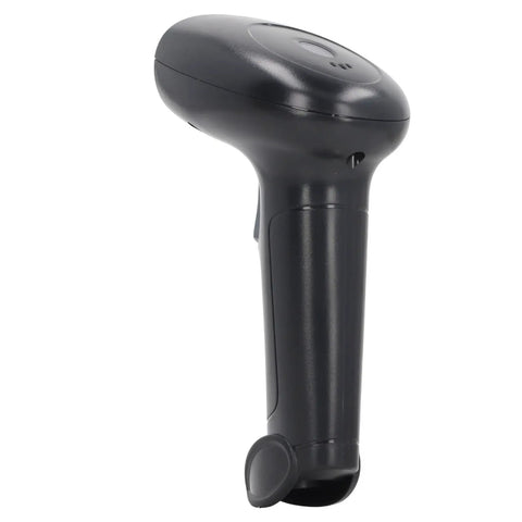 Side view of USB Wired Handheld Barcode Scanner with CMOS Sensor that nails 1D 2D and QR codes fast for warehouse library and supermarket use.