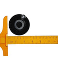 Heavy Duty 63mm Hand Wheel Revolving Crank Handle With 8mm Bore For Milling Machine Manual Feed Control Smooth Spin Adjustment Tool beside a ruler.
