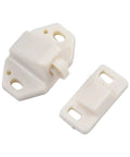 5 Pack ABS Door Roller Catch Kit for Cabinets Cupboards and Closets with spring loaded roller. White hardware components shown.