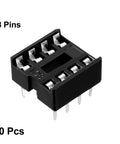 DIP IC Socket Adapter Solder Type 2.54mm Pitch Dual Row 8 Flat Pins 7.6mm Row Pitch 20 Pack Reusable IC Socket Holder