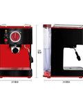 Front and side view of Pro Grade Semi Automatic Espresso Machine For Home Use With Milk Frother 19 Bar Extraction