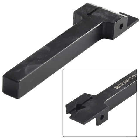 Lathe Tool Holder System For 10mm MGEHR1010 Turning Tools With Four MGMN200 Grooving Inserts For Rock Solid Durability Precise Metalworking And Smooth Efficient Cutting, black 10mm steel shank
