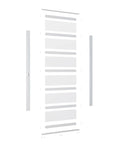 42x84 Inch White PVC Sliding Barn Door With Hardware Kit And Pull Waterproof Acrylic Pane Translucent Lightweight Plastic Panel Renter Friendly Design Easy Assembly No Sweat Sliding