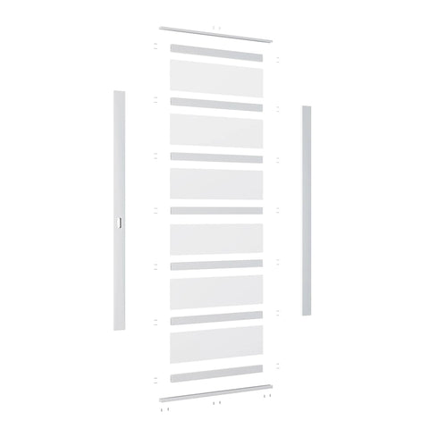 42x84 Inch White PVC Sliding Barn Door With Hardware Kit And Pull Waterproof Acrylic Pane Translucent Lightweight Plastic Panel Renter Friendly Design Easy Assembly No Sweat Sliding