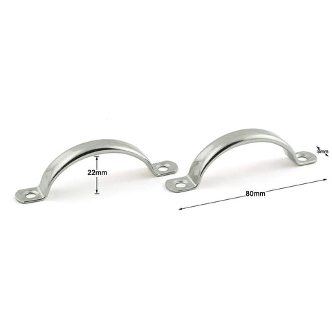 Two Pack 78mm Stainless Steel Door Handle Cabinet Drawer Pulls, Solid Hardware With Mounting Screws, Polished Finish And Smooth Surface
