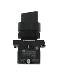 Front view of Two Position Rotary Selector Switch With On Off Function, One Normally Open Contact, 10A At 600V AC, Industrial Grade