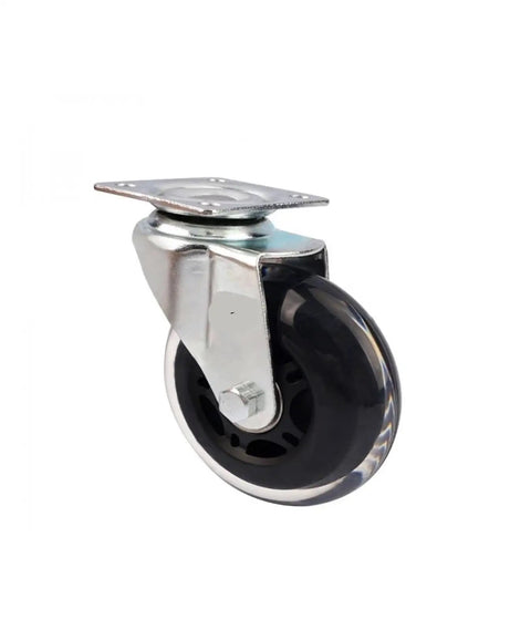3 Inch PU Stem Casters Universal Polyurethane Wheels For Office Furniture Black Heavy Duty Swivel Casters