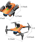 Folded and unfolded 360 Degree Obstacle Avoidance GPS Drone With 4K Camera For Grownups Brushless Quadcopter dimensions