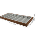 Straight Up Premium Wooden Eyewear Display Tray With Soft Protective Lining For Sunglasses Glasses And Jewelry Storage Stylish Desktop Organizer for desk with six compartments.