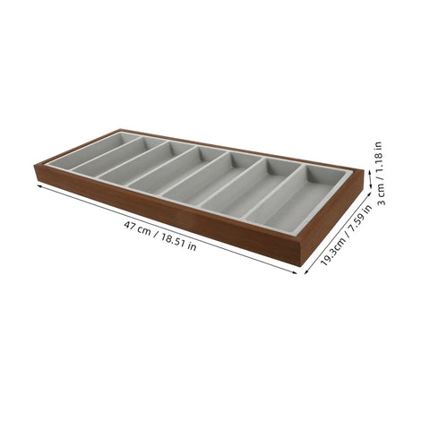 Straight Up Premium Wooden Eyewear Display Tray With Soft Protective Lining For Sunglasses Glasses And Jewelry Storage Stylish Desktop Organizer for desk with six compartments.