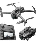 Foldable Dual 4K Camera Drone With 5G Transmission And Brushless Motors Under 249g, remote and folded view