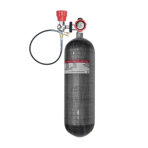6.8L Carbon Fiber HPA Tank 4500 PSI PCP Air Tank For Paintball And Scuba Gear, Durable AL6061 Core With Valve and Gauge