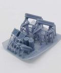 Premium 3D Printed HO And OO Scale Train Locomotive Maintenance Platform With Authentic Workshop Props And Detailed Repair Stand Gear For Dope Diorama Layouts And Serious Hobby Displays in gray resin featuring repair stands and tools.