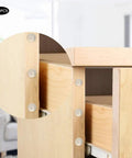 Clear Self Adhesive Silicone Foot Pads No Slip Buffers Stop Furniture Scratches for Cabinets shown on wooden drawer edge