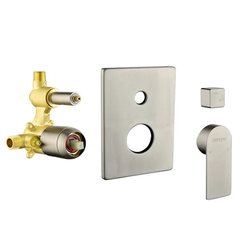 Matte Black Shower Faucet Set With Waterfall Tub Spout, Wall Mounted Tub And Shower Trim Kit With Rough-In Valve, 1/2 Inch NPT components