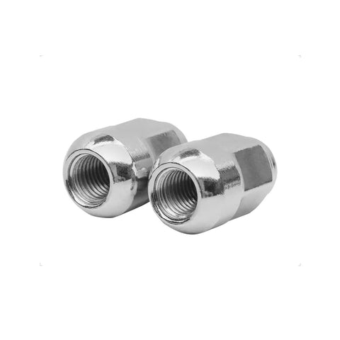Chrome Wheel Lug Stud Nut Set 12x1.50 For Honda And Acura Vehicles 4 Piece Direct Fit Ready To Roll, close-up of two chrome lug nuts