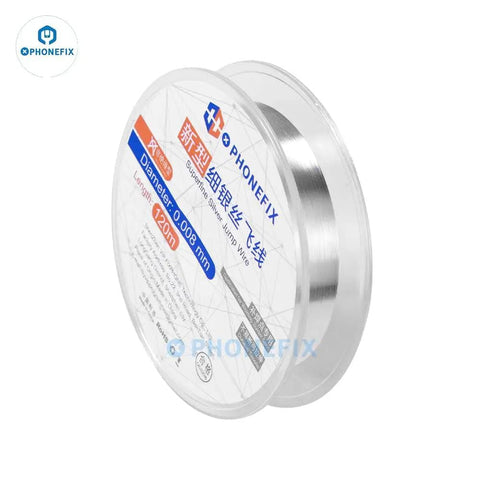 Spool of Non Insulated 0.008mm 120m Superfine Silver Jump Wire For Soldering Tiny PCBs Copper Conductor Wire For iPhone PCB BGA Repair